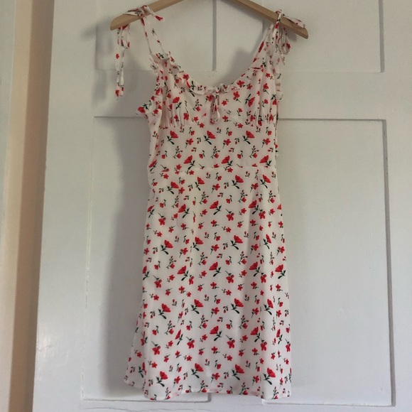 zaful red floral dress